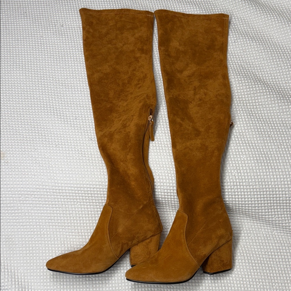 Suede Over-the-Knee Boots - Tan - Size 245 (7.5)